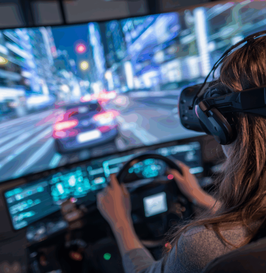 Погружение в реалистичную дорожную ситуацию с помощью VR симулятора для обучения и тренировки